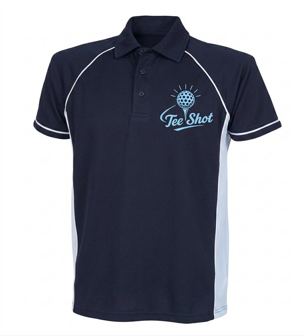 Mens piped performance polo